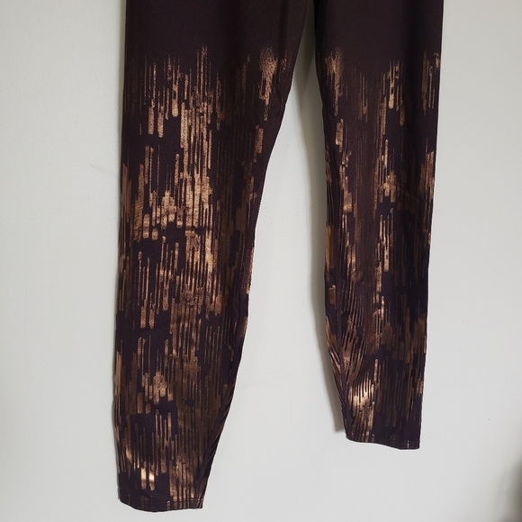 JoyLab Shine High Waisted Leggings 7/8 Length Brown Copper Womens Size XS New - Picture 6 of 10